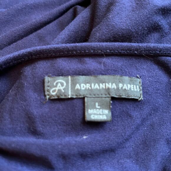 Adrianna Papell Blue Embellished Blouse L Rhinestones Cap Sleeve Date Theater - Picture 5 of 5